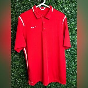 Nike Men’s Dri-Fit Red Golf Polo Shirt - Large